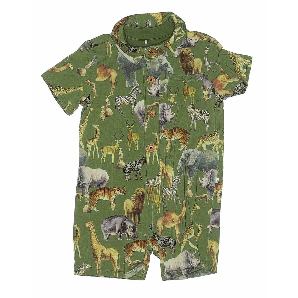 Posh Peanut Bamboo Safari Animals Collared Romper Size 18-24mo
